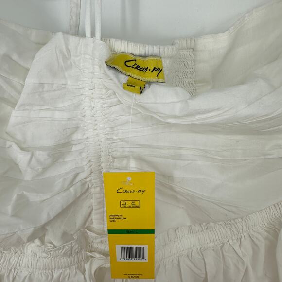 CIRCUS NY Elyse Cotton Halter Romper White Ruffle Pockets New Womens Large - Picture 8 of 9